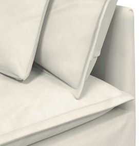 Sofá modular com almofadas veludo creme