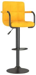 Bancos de bar 2 pcs veludo amarelo mostarda
