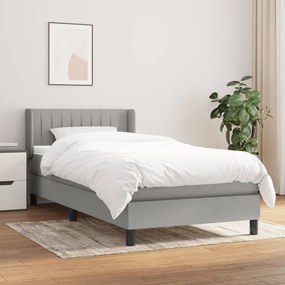 vidaXL Cama com molas/colchão 80x200 cm tecido cinza-claro