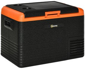 Outsunny Geleira Portátil Elétrica 40L 12V/24V até -20°C Mini Geleira com Ecrã LED Tátil para Campismo Viagens 58,7x36,5x43,8 cm Preto | Aosom Portugal