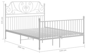 Estrutura de cama metal 140x200 cm branco
