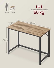 Secretaria de escritório 100 x 50 x 76 cm castanho camelo-preto