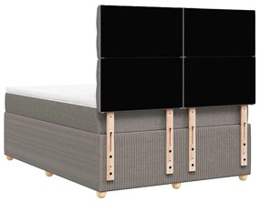 Cama com molas/colchão 140x190 cm tecido castanho-acinzentado