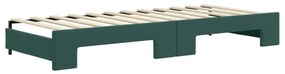 Sofá-cama c/ gavetão e gavetas 80x200cm veludo verde-escuro