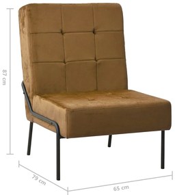 Cadeira de descanso 65x79x87 cm veludo castanho