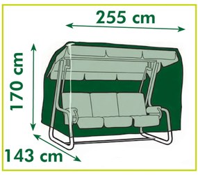 Capa para baloiços de jardim 255x170x143 cm