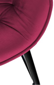 Conjunto de 2 bancos de bar Gibson em veludo e com estrutura preta 54 x 103 x 57,5 cm Roxo