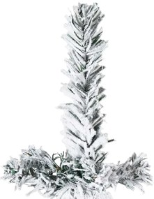 Meia árvore de Natal fina com flocos de neve 240 cm