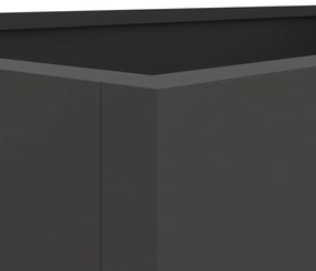 Vaso/floreira 62x40x39 cm aço preto