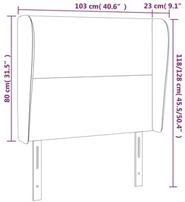 Cabeceira cama c/ abas couro artificial 103x23x118/128cm branco