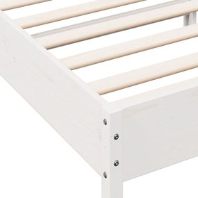 Cama sem colchão 90x190 cm madeira de pinho maciça branco