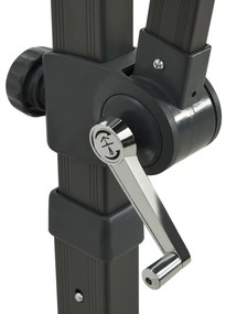 Guarda-sol jardim cantilever poste/luzes LED 250 cm azul-ciano