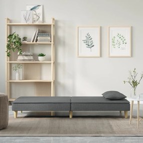 Sofá-cama tecido cinzento-escuro