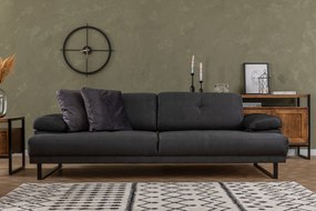 Sofá-cama de 3 lugares Mustang – Antracite – 239 cm x 99 cm x 83 cm