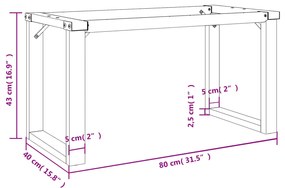 Pernas para mesa de centro estrutura em O aço
