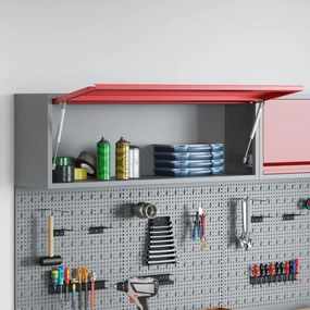 Gabinete de Ferramentas Montado na Parede com Porta a Gás, Vermelho, 1