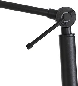 Candeeiro de pé preto ajustável com abajur vermelho e interior dourado 50cm - Editor