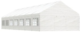 vidaXL Gazebo com telhado 15,61x5,88x3,75 m polietileno branco