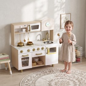 Cozinha Infantil, 74 x 29 x 81 cm, Utensílios em Aço Inoxidável, Branca