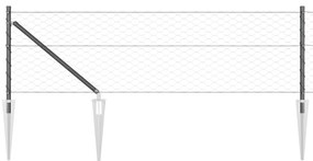 Cerca Hexagonal vidaXL Cinza 0,6x50 m Aço