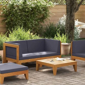 vidaXL 2 pcs conjunto lounge de jardim c/ almofadões acácia maciça
