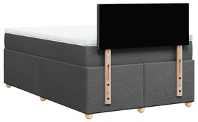 Cama boxspring com colchão 120x190 cm tecido cinzento-escuro