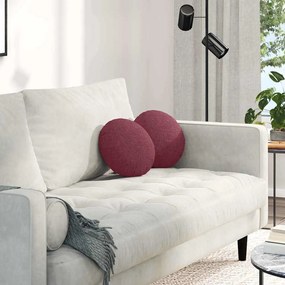 vidaXL Almofadas de Assento 2 pcs Vinho Vermelho Ø30 x 13 cm tecido