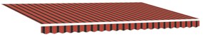 Toldo Retrátil Automático com LED em Laranja e Castanho, 500x300 cm