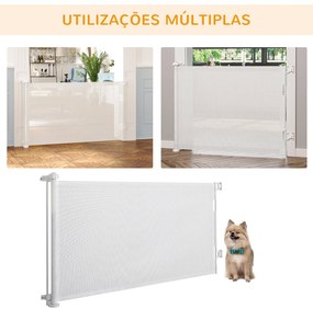 PawHut Barreira de Segurança para Cães Extensível 0-150cm Porta de Pro