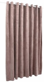 Cortina blackout c/ argolas metal 290x245cm veludo rosa antigo