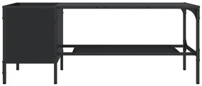 Mesa centro c/ prateleira 100x51x40 cm derivados madeira preto