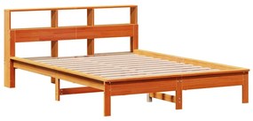 Cama com estante sem colchão 140x200 cm pinho maciço