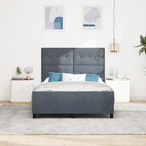 Cama vidaXL Cinza Escuro 160x200 cm Veludo