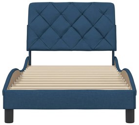 Estrutura de cama sem colchão 90x190 cm tecido azul