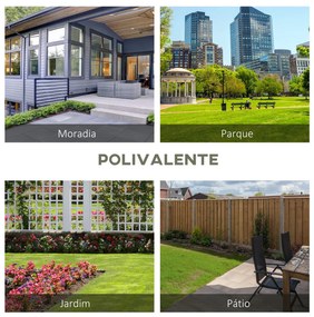 Outsunny Banco de Jardim de 2 Lugares Banco de Exterior de Aço com Apo