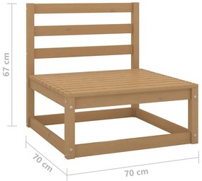 Sofá de centro para jardim madeira de pinho maciça castanho mel
