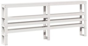 Cama sem colchão 200x200 cm madeira de pinho maciça branco