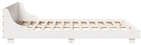 Cama sem colchão 160x200 cm madeira de pinho maciça branco
