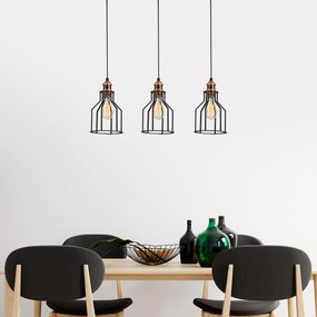Candeeiro de Teto Alacati – Preto e Bronze – 67 x 17 cm