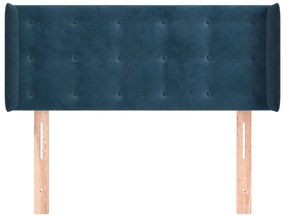 Cabeceira de cama c/ abas veludo 83x16x78/88 cm azul-escuro
