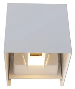 Candeeiro de parede exterior branco com LED 2 luzes IP54 - Edwin