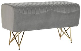 Banqueta Dkd Home Decor Cinzento Dourado (90 X 31 X 47 cm)