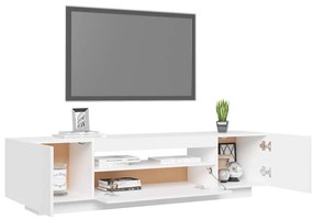 Móvel de TV com luzes LED 160x35x40 cm branco