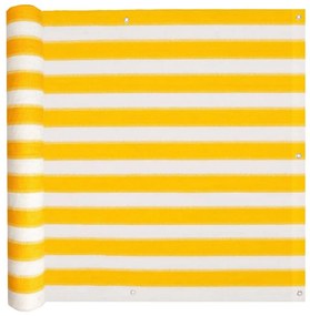 vidaXL Tela de varanda em PEAD 90x400 cm amarelo e branco