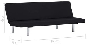 Sofá-Cama Kevin em Tecido - Preto - Design Moderno