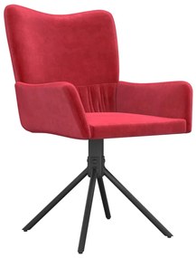 Conjunto de 2 Cadeiras Fabian Giratórias em Veludo - Vermelho Tinto -