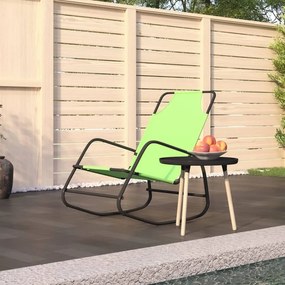 318127 vidaXL Espreguiçadeira baloiço aço e textilene verde