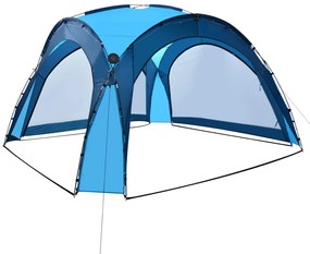 Tenda festas com LEDs e 4 paredes laterais 3,6x3,6x2,3 m azul