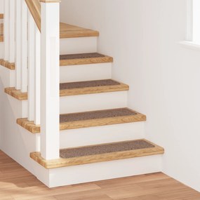 Tapetes de Escada vidaXL com Fundo de Látex Castanho 20x75 cm