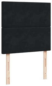Cama com molas/colchão 90x190 cm veludo preto